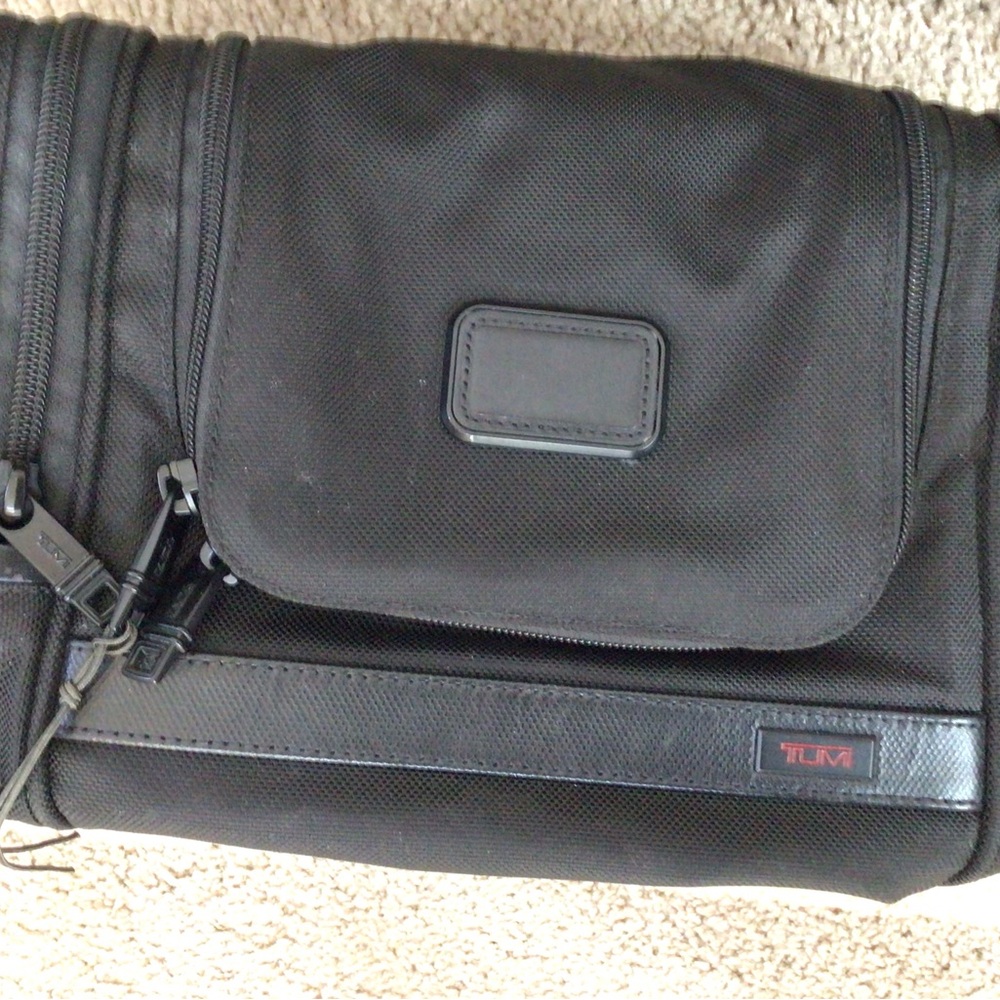 Black 10x11 ballistic nylon large Tumi travel accessories bag